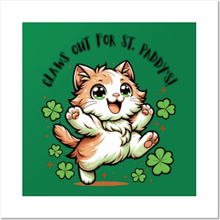 Claws out for St. Paddy's! Cute Kitty Posters and Art